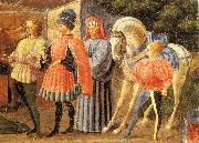 UCCELLO, Paolo Adoration of the Magi (Quarate predella, detail) qt oil